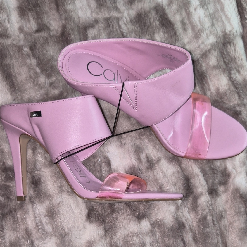 Calvin Klein Light Pink Heeled Mules